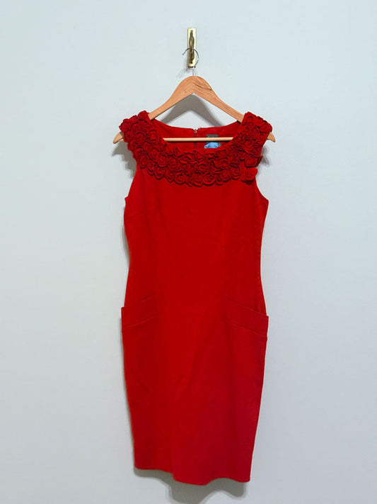 RED ROSETTE DRESS