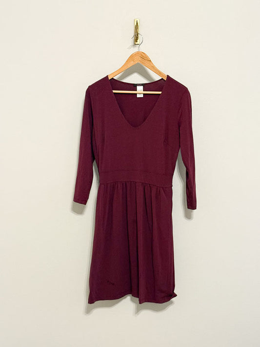 BURGUNDY LONG SLEEVE DRESS